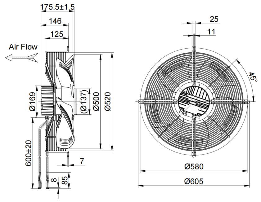 ECA500-2APL-30带网罩