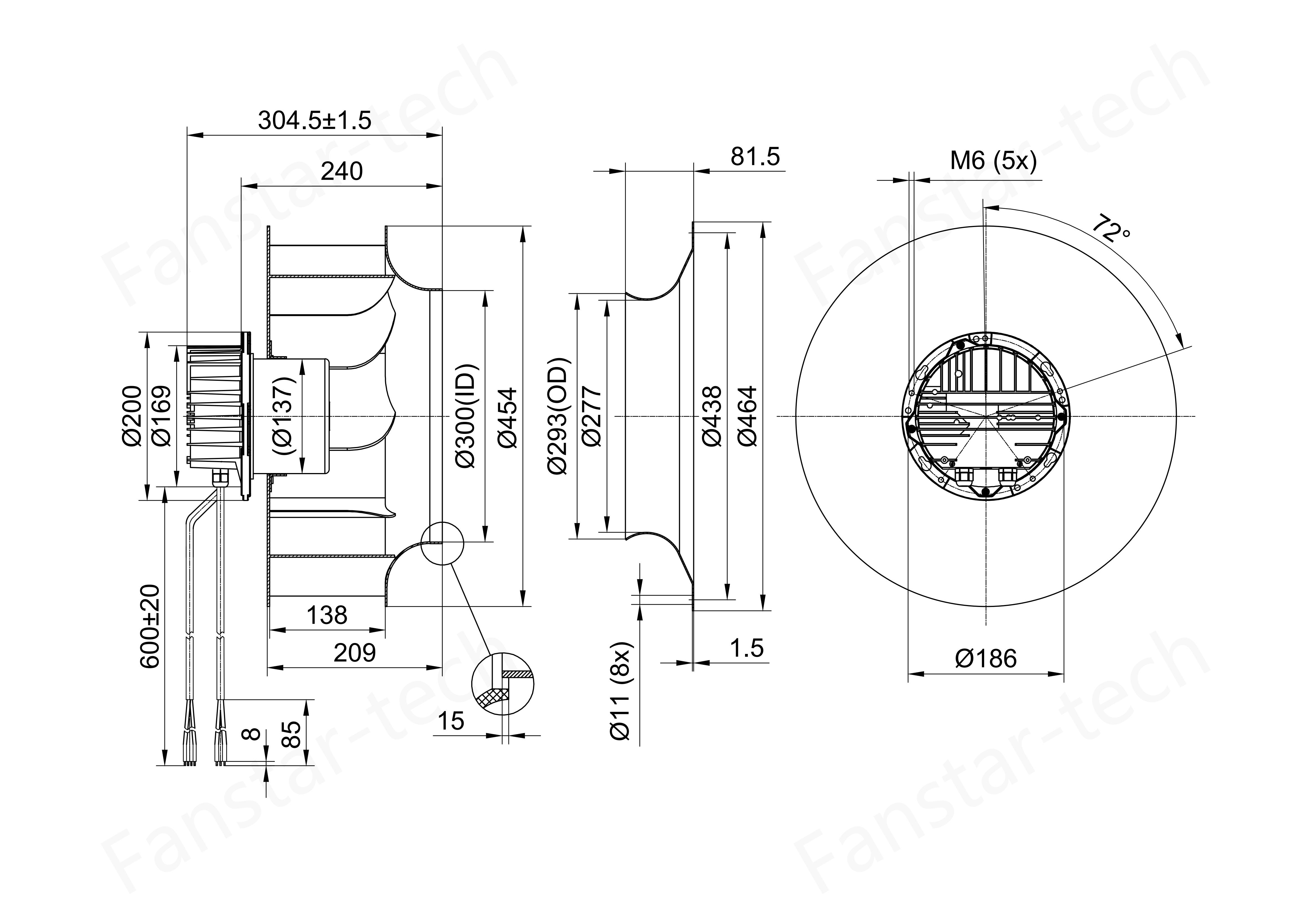 FB3G450-2AAY-30-1450RPM-209mm焊接风轮-2D图纸-模型_00