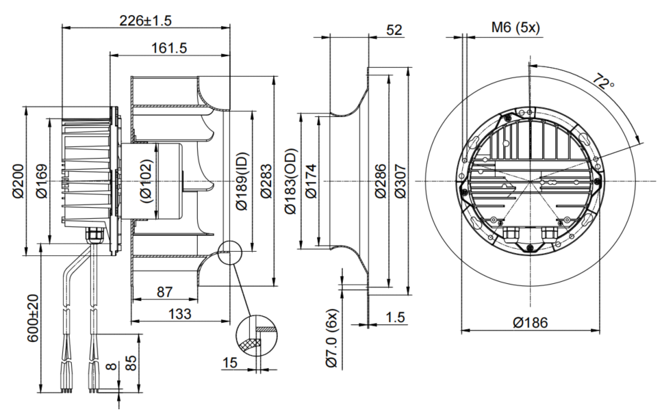 Backward Centrifugal Fan